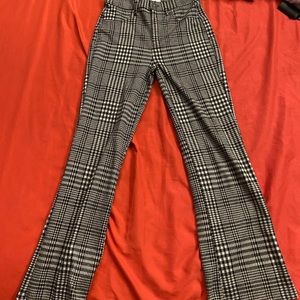 American eagle black and white flare pants